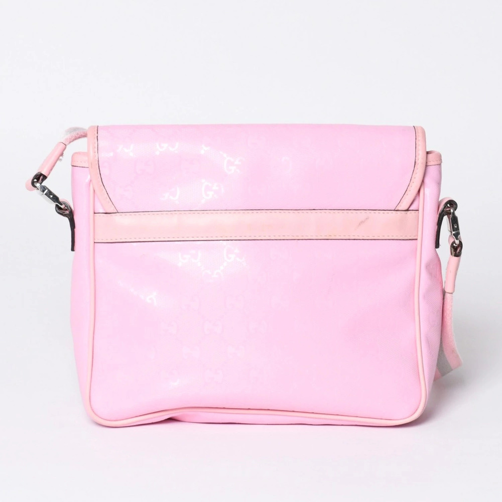 Gucci GG Canvas Shoulder Bag Hobo Pink Imprime